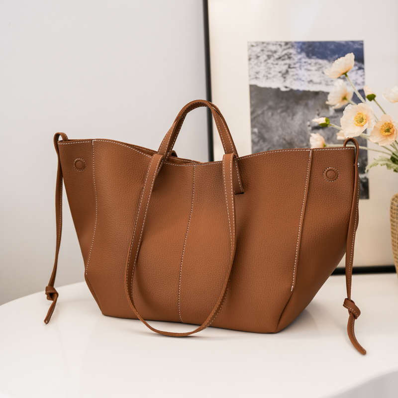 Luxury Bags Brands For Women - Large Capacity Leather Zipper Women's Tote