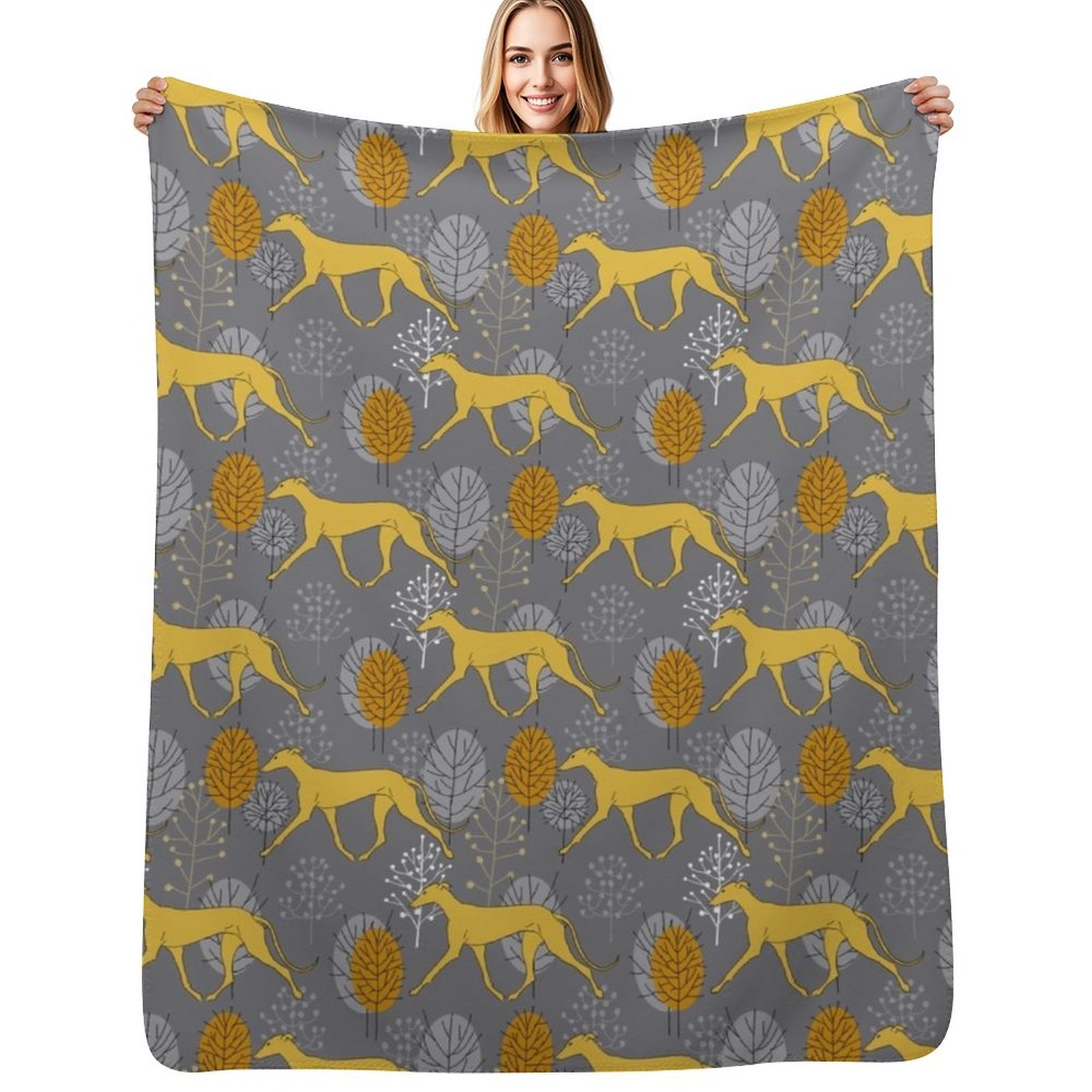 Trotting yellow galgos Throw B - огляд і ціна Luxury Bags Yellow