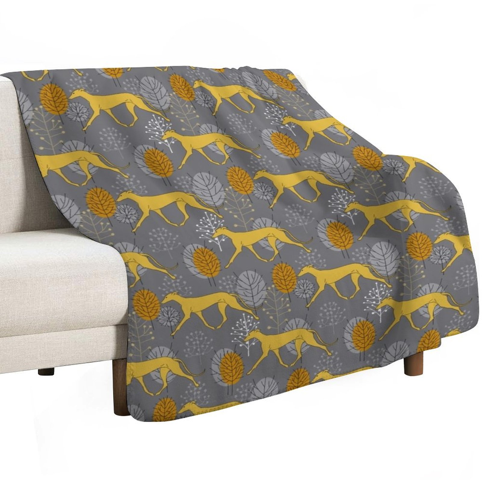 Trotting yellow galgos Throw B - огляд і ціна Luxury Bags Yellow