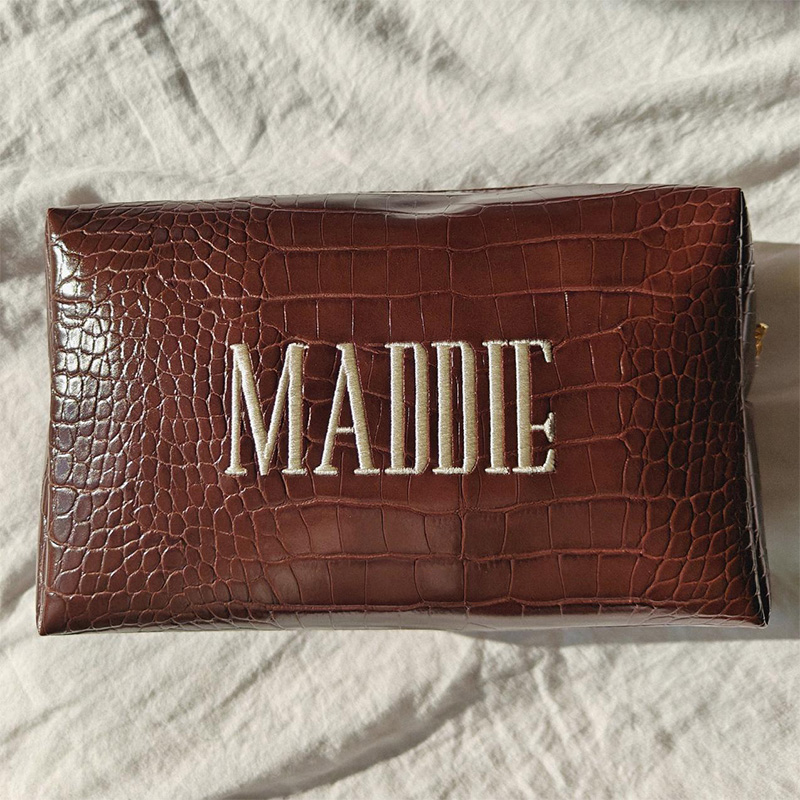 Embroidered Croc Makeup Bag Pe - огляд і ціна Luxury Bags That Are Vegan